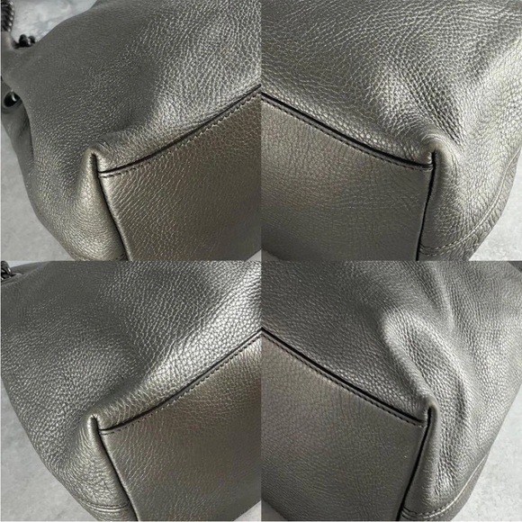 Gucci Metallic Gray Leather Shoulder Bag - Picture 7 of 11